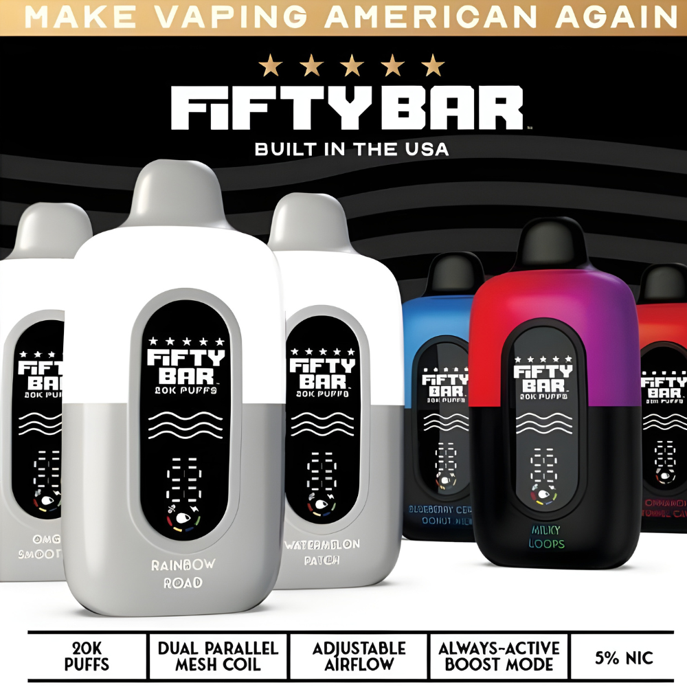 Fifty Bars Black & White: 20 Flavors, 20K Puffs