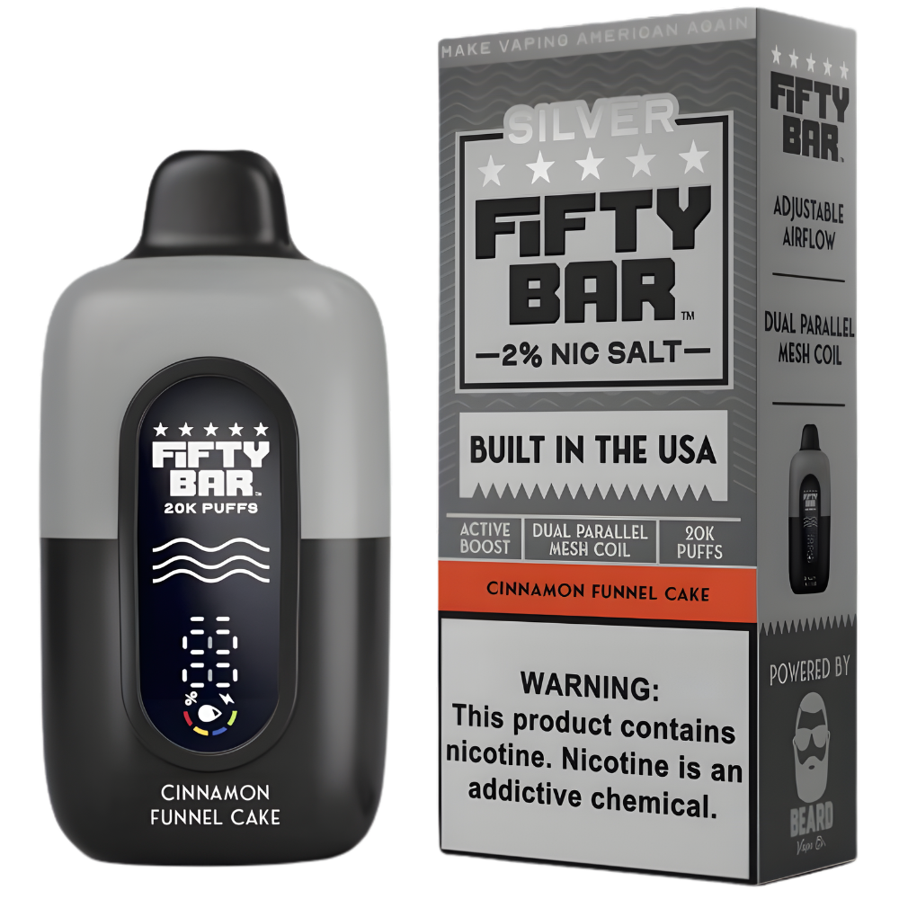 Cinnamon Funnel Cake | Fifty Bar Silver Series 20K Puffs Cinnamon Funnel Cake | Fifty Bar Silver Series 20K Puffs