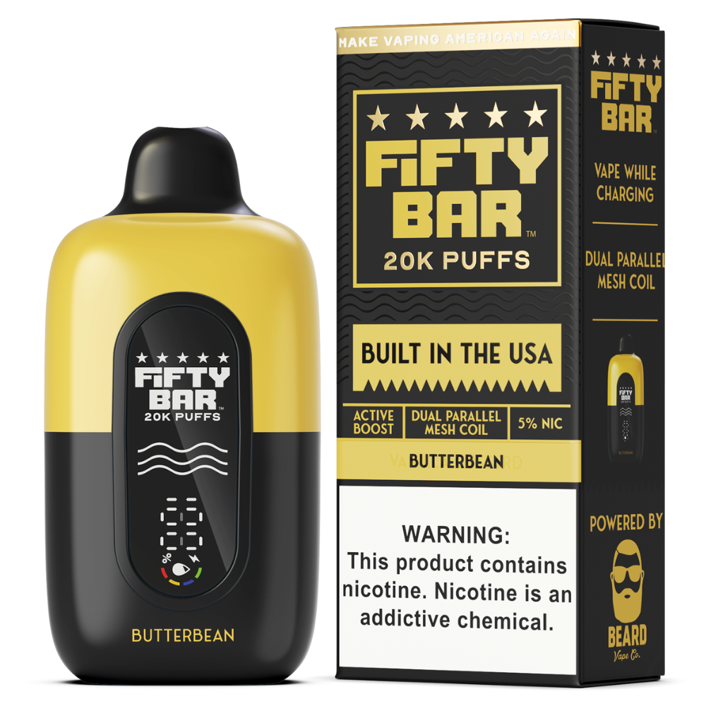 Fifty Bar Butterbean: 20K Puff Vape Flavor | Shop Now Fifty Bar Butterbean: 20K Puff Vape Flavor | Shop Now