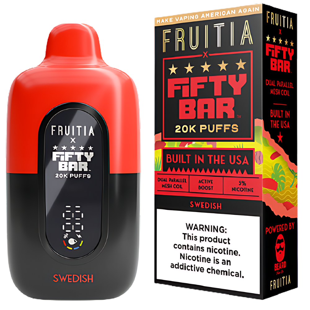 Swedish Fruitia Fifty Bar 20K Puffs Vape: Shop Now! Swedish Fruitia Fifty Bar 20K Puffs Vape: Shop Now!