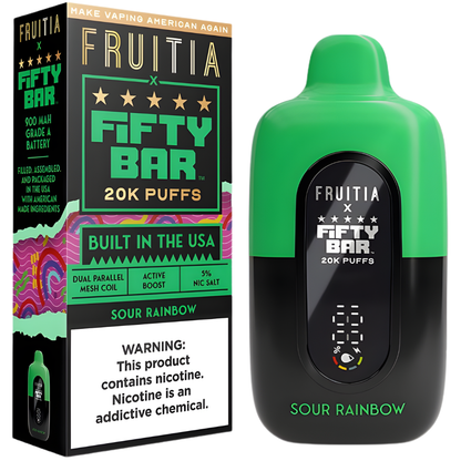 Sour Rainbow – Fifty Bar X Fruitia | 20K Puffs