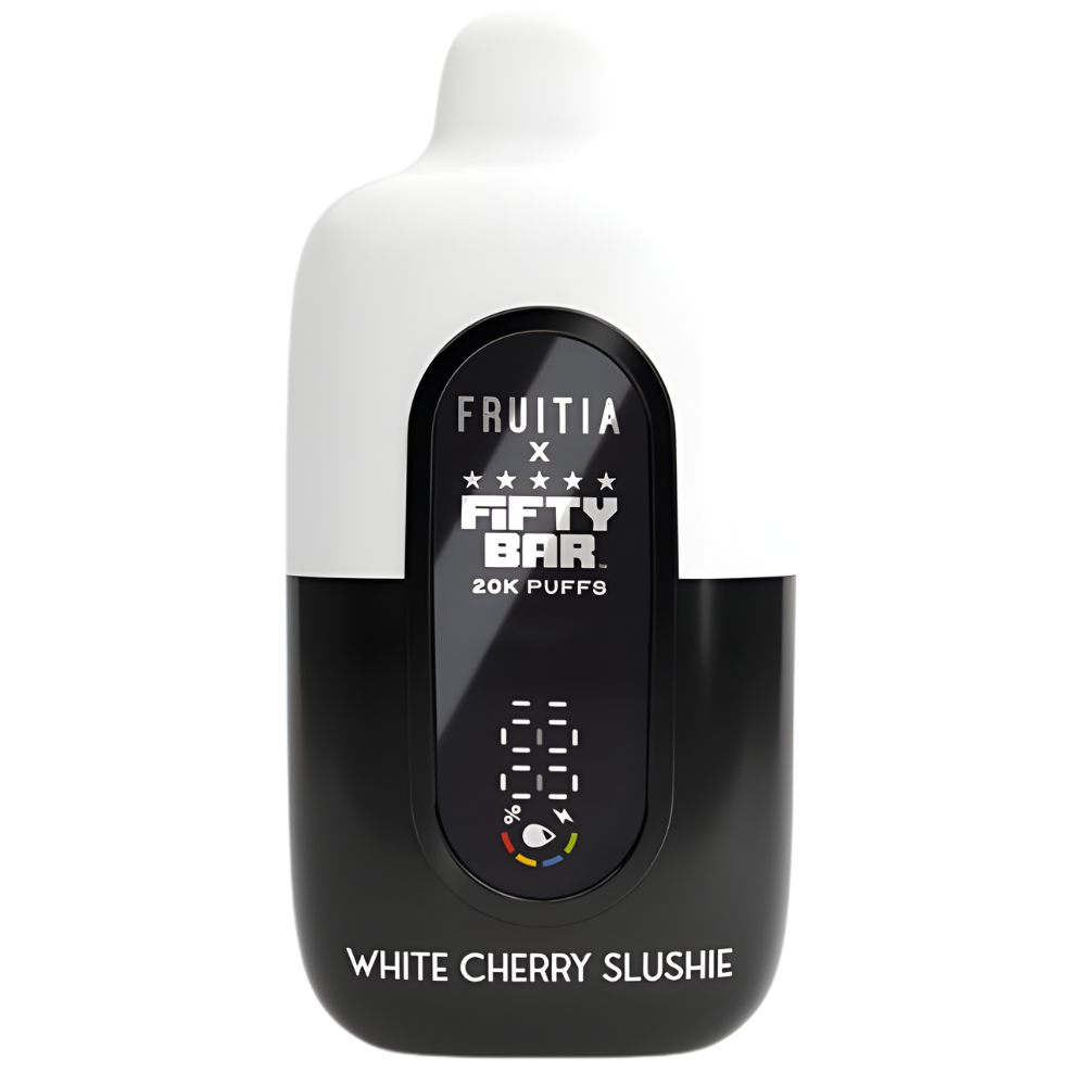 White Cherry Slushie – Fifty Bar X Fruitia | 20K Puffs