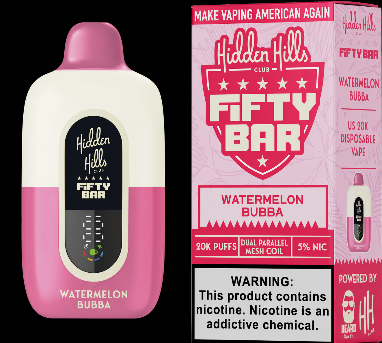 Watermelon Bubba  – Fifty Bar X Hidden Hills | 20K Puffs