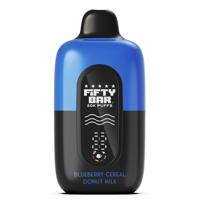 Fifty Bar: Blueberry Cereal Donut Milk Vape - Shop Now! Fifty Bar: Blueberry Cereal Donut Milk Vape - Shop Now!