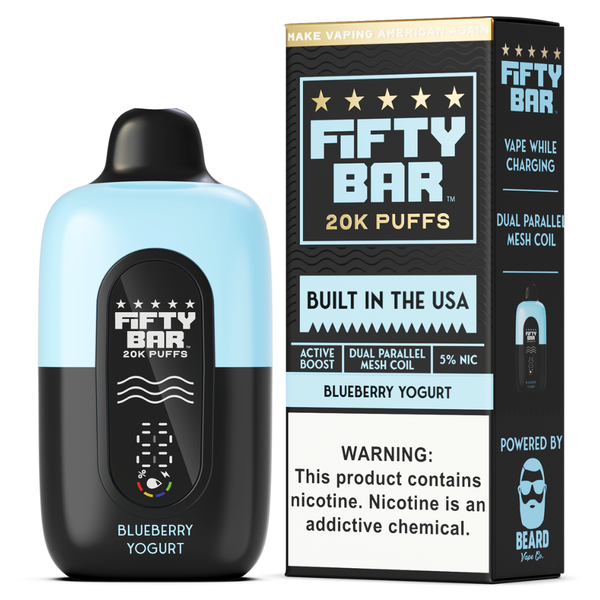 Fifty Bar Blueberry Yogurt Black Series | 20K Puffs Fifty Bar Blueberry Yogurt Black Series | 20K Puffs