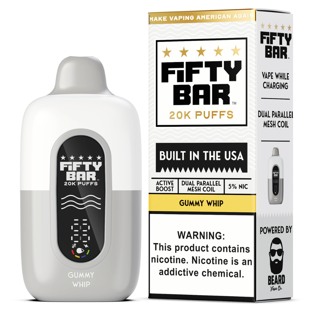Fifty Bar Gummy Whip: Flavorful Vape | 20K Puffs Fifty Bar Gummy Whip: Flavorful Vape | 20K Puffs