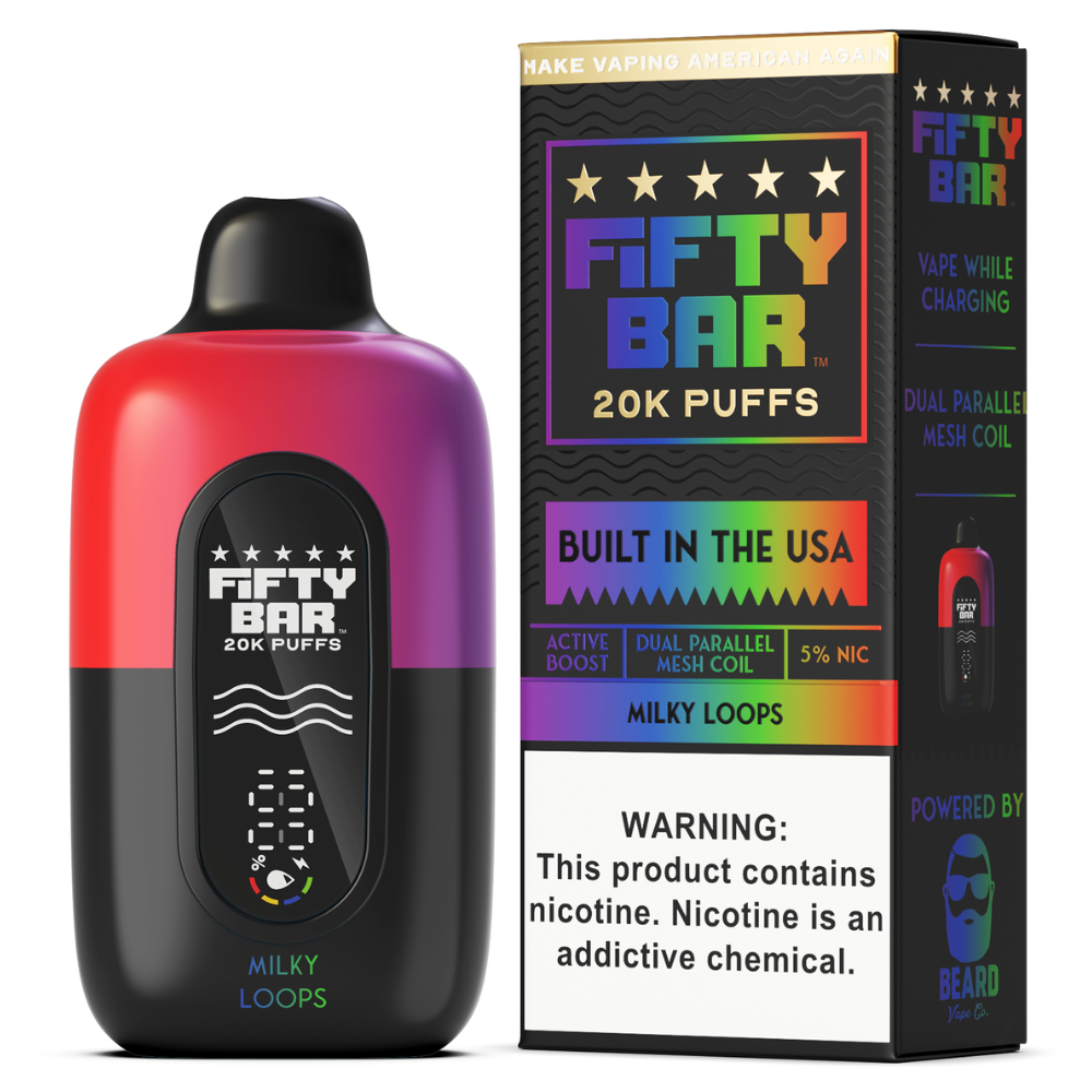 Milky Loops – Fifty Bar Black Series | 20K Puffs