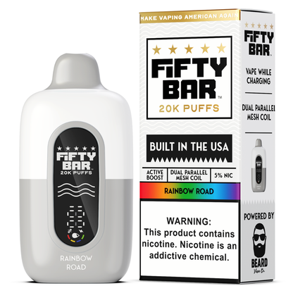 Rainbow Road – Fifty Bar White Series | 20K Puffs