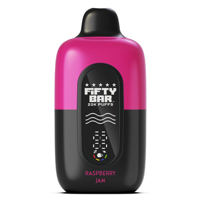 Raspberry Jam – Fifty Bar Black Series | 20K Puffs