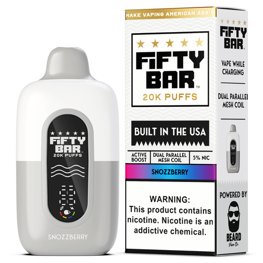 SnozzBerry – Fifty Bar White Series | 20K Puffs
