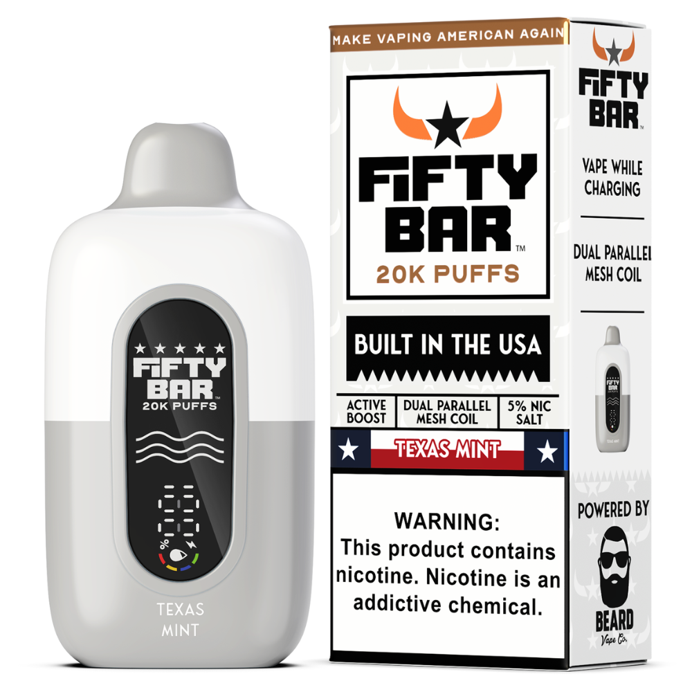 Fifty Bar Texas Mint: 20K Puffs Vape | Shop Now (Sold Out) Fifty Bar Texas Mint: 20K Puffs Vape | Shop Now (Sold Out)