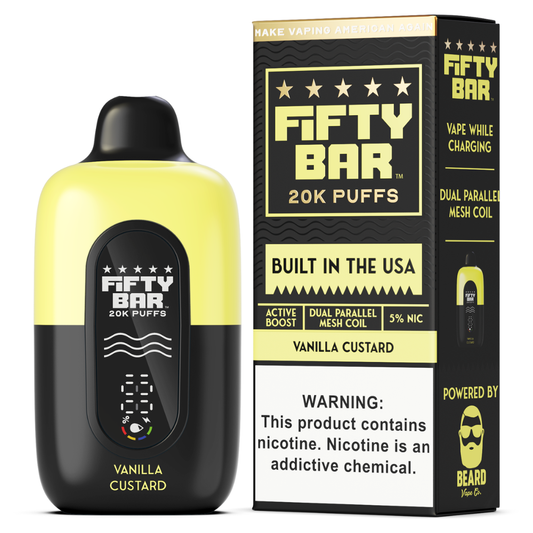 Vanilla Custard – Fifty Bar Black Series | 20K Puffs
