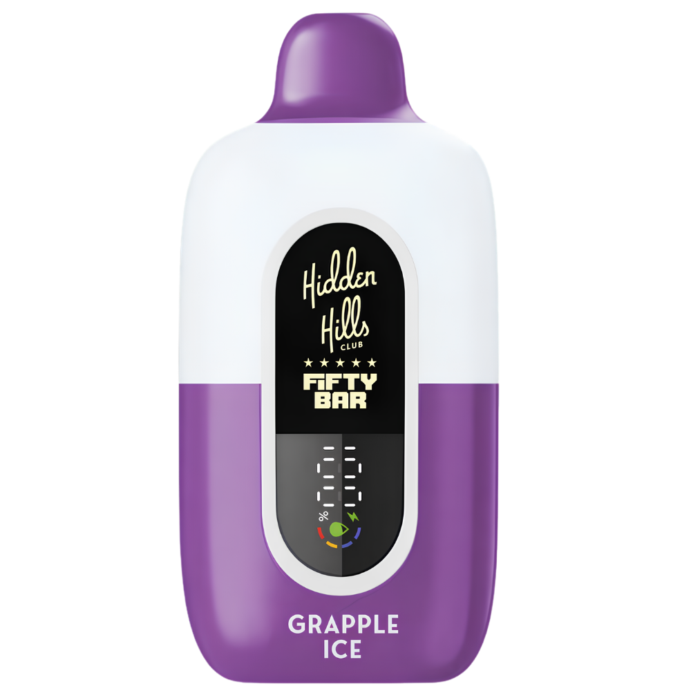 Grapple Ice Hidden Hills Fifty Bar 20K puffs iced grape apple disposable vape with digital display