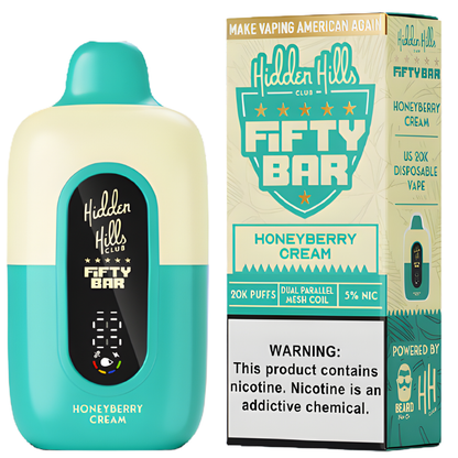 HoneyBerry Cream – Fifty Bar X Hidden Hills | 20K Puffs