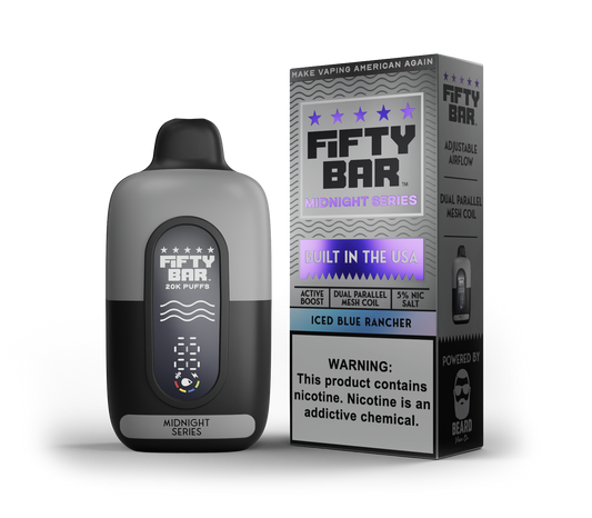 Iced Blue Rancher – Fifty Bar Midnight Series | 20K Puffs