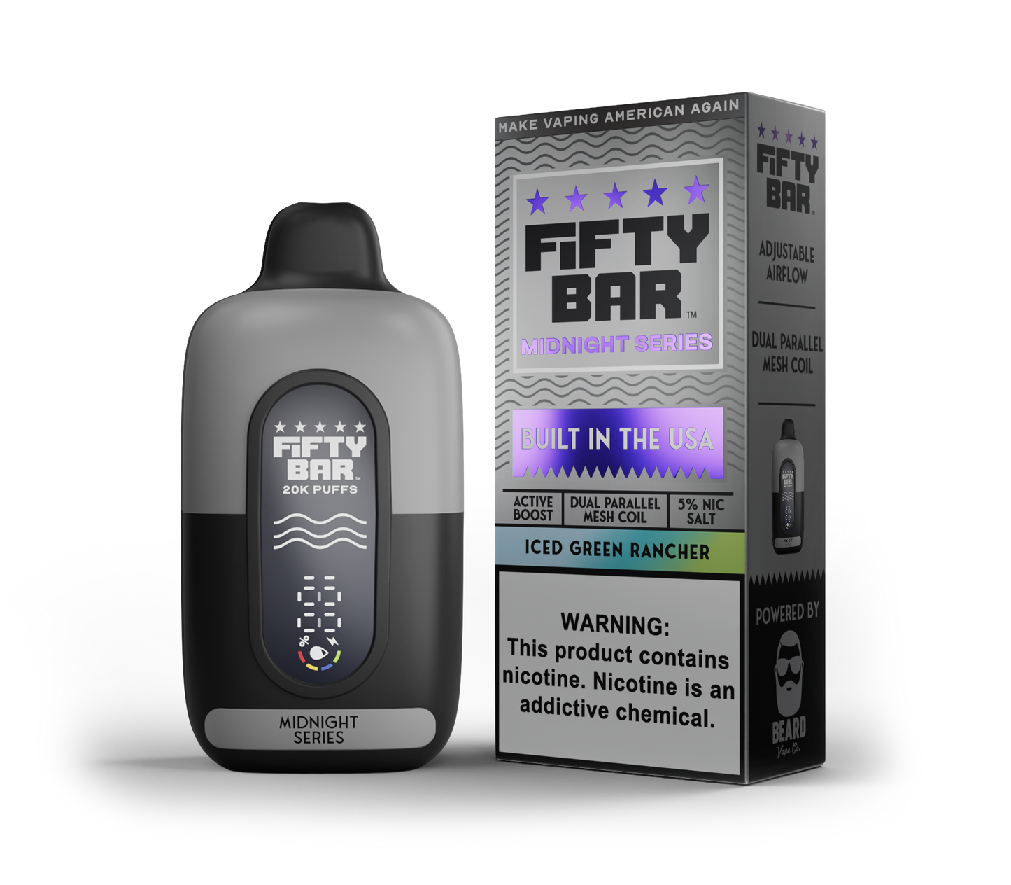 Iced Green Rancher – Fifty Bar Midnight Series | 20K Puffs