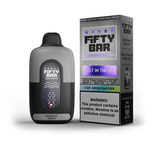 Iced Green Rancher – Fifty Bar Midnight Series | 20K Puffs