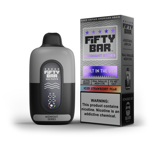Iced Strawberry Pear – Fifty Bar Midnight Series | 20K Puffs
