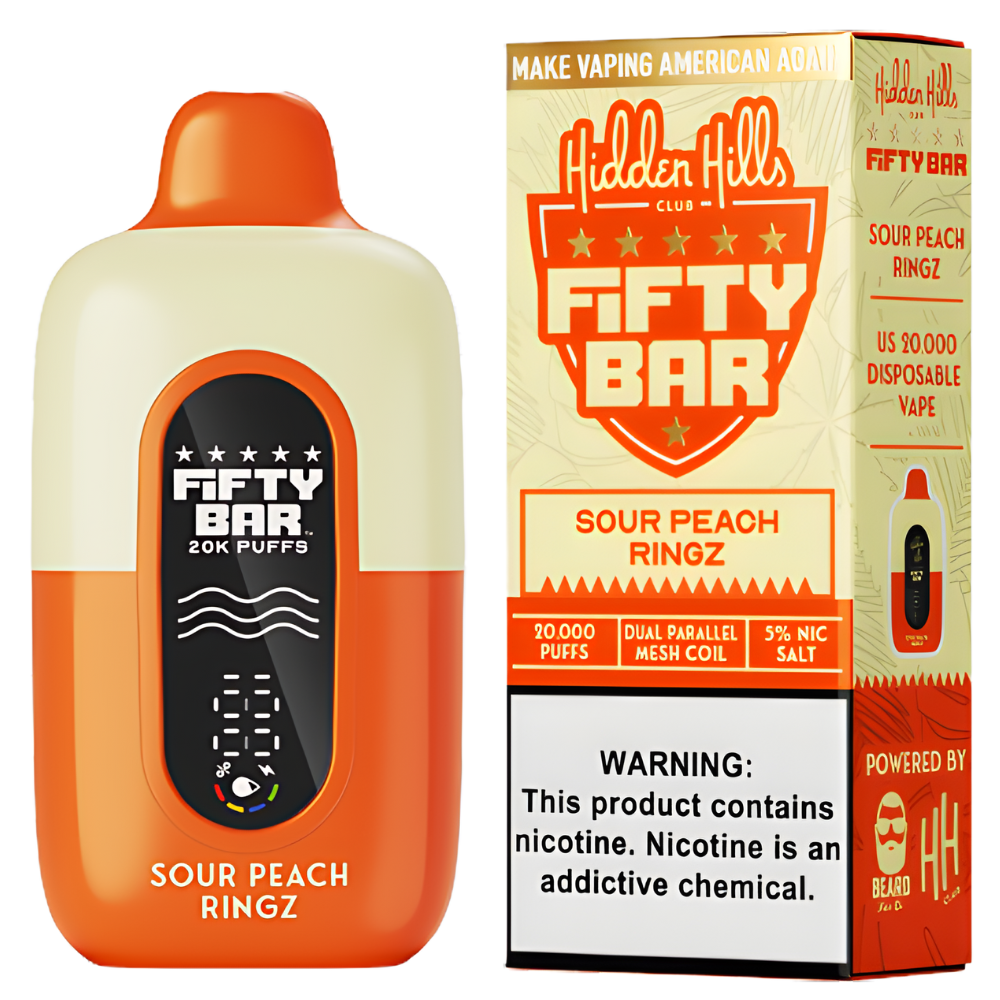 Sour Peach Ringz – Fifty Bar X Hidden Hills | 20K Puffs