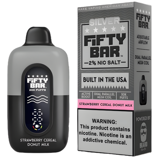 Strawberry Cereal Donut Milk – Fifty Bar Silver Series | 20K Puffs